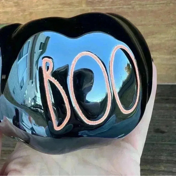 NEW Set of (3)Rae Dunn BOO/SPOOKY/HAUNTED pumpkin candle Holders WITHOUT candles - Picture 9 of 16